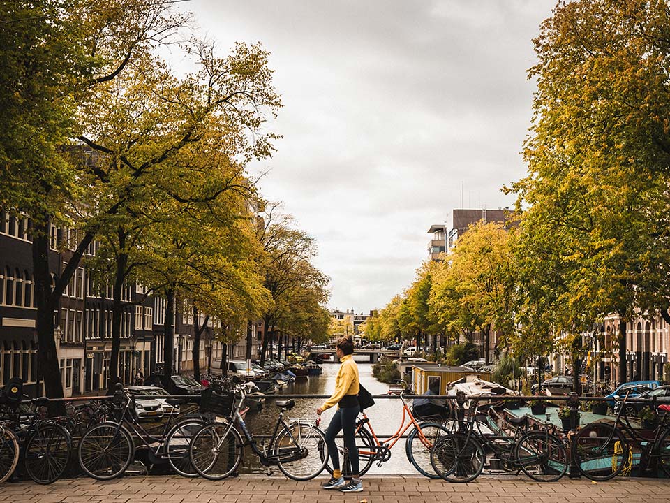Fotograf: Liam McGarry
Bildbyrå: Unsplash En person går över en bro i Amsterdam