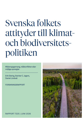Omslag till rapporten Svenska folkets attityder till klimat- och biodiversitetspolitiken.
